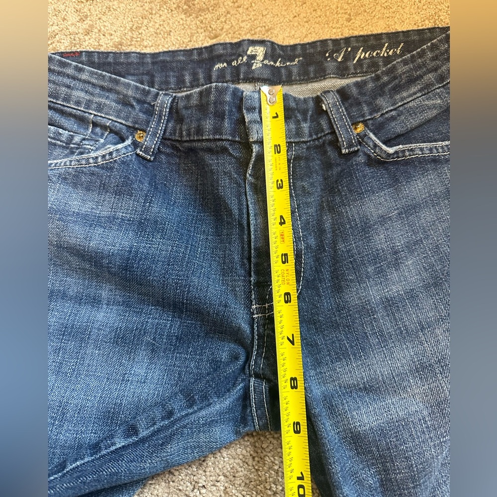 7 For All Mankind Dark Blue Flare Jeans - Picture 13 of 15